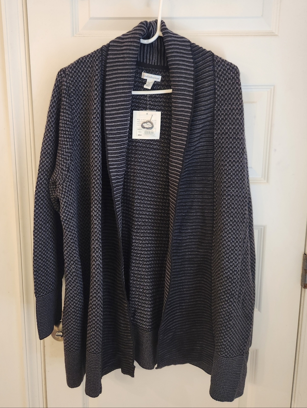 Croft & Barrow Open Knit Cardigan Black Grey Size 2X NWT #NN1337